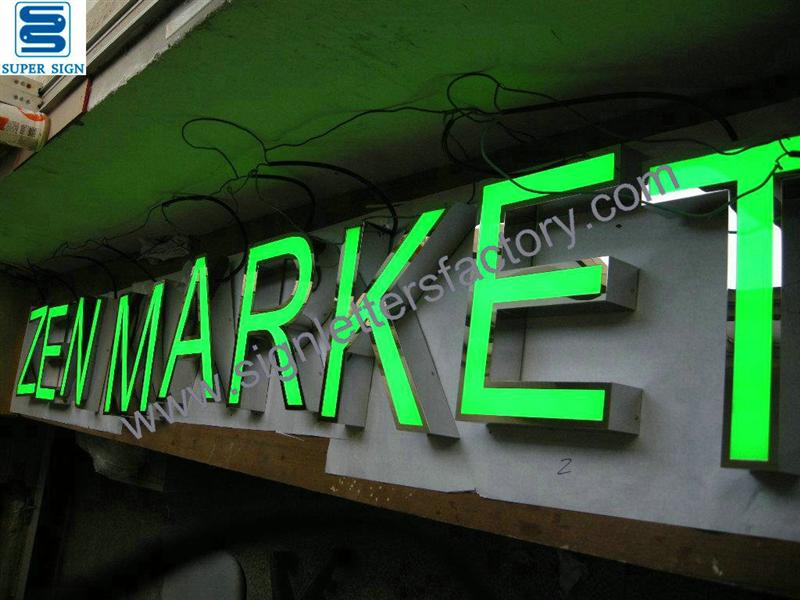 LED channel letters shop sign
